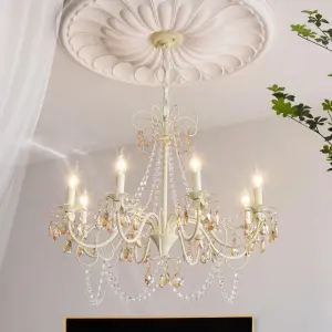 High-End LED Wedding Crystal Pendant Lamp Romantic Candle Hanging Chandelier Banquet Hall Villa Princess Room Adjustable Home