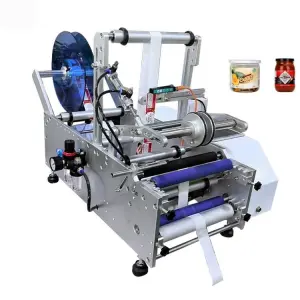 Semi Automatic Sticker Label Applicator Small Desktop Round Bottle Packaging Labeling Machine