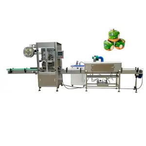 Automatic Steam Heating Tunnel Plastic Glass Bottles Jars Coconut Shrink Sleeve Labeling Machine