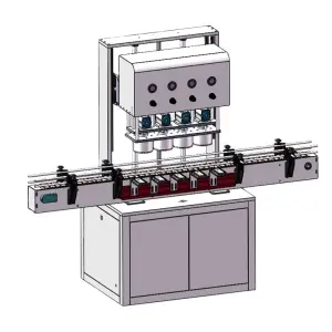 Full Automatic Cap Feeding and Vaccum Plastic Bottle Glass Jar Capper Capping Twisting Machine