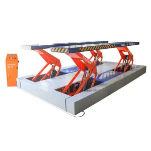 TFAUTENF Electrical Pneumatic Release Pit Inground 10000KG Truck Scissor Lift 10Tons Hydraulic Heavy Duty Bus Scissor Lift