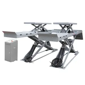 TFAUTENF Hydraulic 4 Tons On-ground Car Alignment Scissor Lift for Auto Workshop Wheel Aligner