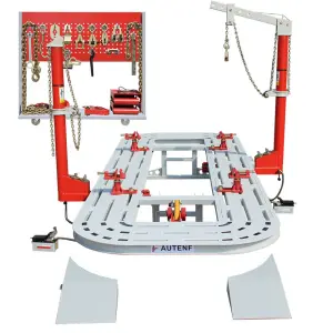 CE Certified Rectangular Tube Tilting Platform Air-over-hydraulic Pump Auto Body Frame Machine with 3.5t Loading Capacity