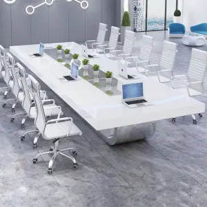 Modern Conference Desk Set for Office Hospital School Use-Melamine Board Commercial Furniture