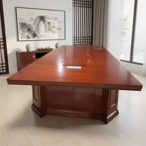 Large Solid Wood Veneer Painted Oval Conference Table for Meeting Rooms