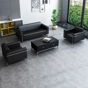 Office Furniture Commercial Modern Reception Sofa Office Couch Leather Office Sofa Set Furniture