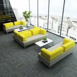 Office Furniture Commercial Modern Reception Sofa Office Couch Leather Office Sofa Set Furniture