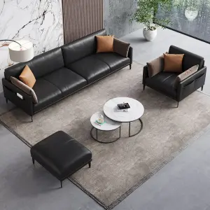 Office Furniture Commercial Modern Reception Sofa Office Couch Leather Office Sofa Set Furniture