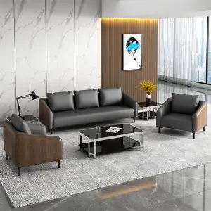 Office Furniture Commercial Modern Reception Sofa Office Couch Leather Office Sofa Set Furniture