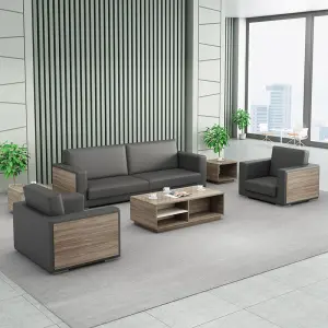 Office Furniture Commercial Modern Reception Sofa Office Couch Leather Office Sofa Set Furniture