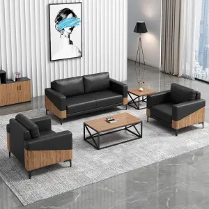 Office Furniture Commercial Modern Reception Sofa Office Couch Leather Office Sofa Set Furniture