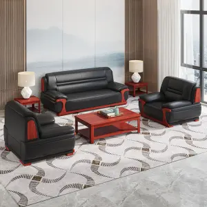 Commercial Modern Leather Reception Office Sofa Set for Home Office Hotel Apartment Use