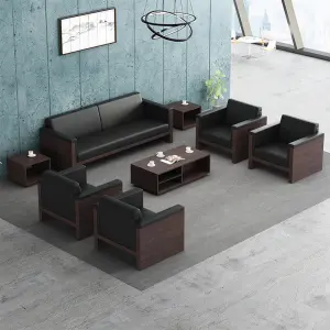 Office Furniture Commercial Modern Reception Sofa Office Couch Leather Office Sofa Set Furniture