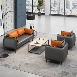 Office Furniture Commercial Modern Reception Sofa Office Couch Leather Office Sofa Set Furniture