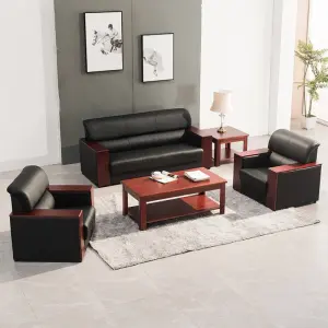 Office Furniture Commercial Modern Reception Sofa Office Couch Leather Office Sofa Set Furniture