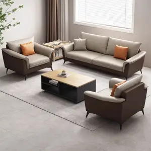 Modern Leather Extendable Office Reception Sofa Set with Metal Base for Hotels Schools Hospitals Outdoor Use