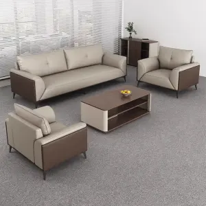 Modern Leather Extendable Office Reception Sofa Set with Metal Base for Hotels Schools Hospitals Outdoor Use