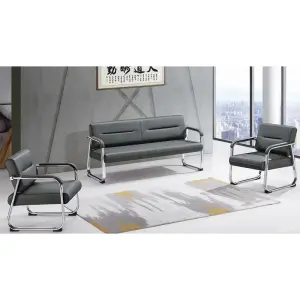 Office Furniture Commercial Modern Reception Sofa Office Couch Leather Office Sofa Set Furniture