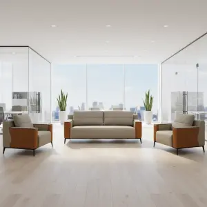 Office Furniture Commercial Modern Reception Sofa Office Couch Leather Office Sofa Set Furniture