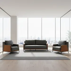 Office Furniture Commercial Modern Reception Sofa Office Couch Leather Office Sofa Set Furniture