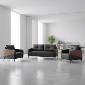 Office Furniture Commercial Modern Reception Sofa Office Couch Leather Office Sofa Set Furniture