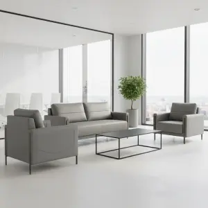 Office Furniture Commercial Modern Reception Sofa Office Couch Leather Office Sofa Set Furniture