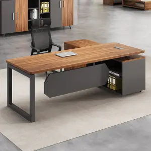 Modern Rectangle Executive Office Desk for Boss CEO-Luxury Wooden Desk with Customizable Design