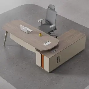 Modern Rectangle Executive CEO Luxury Office Desk-Customizable Design Durable Wooden Material