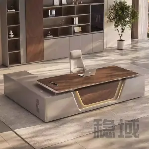 Modern Rectangle Wooden Executive Boss CEO Office Desk-Durable Luxury Desk