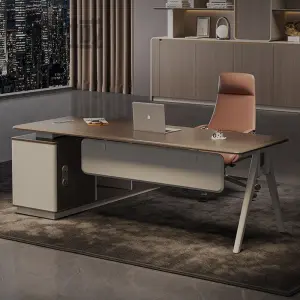 Modern Rectangle Executive CEO Boss Desk-Luxury Office Desk with Customizable Colors & Sizes