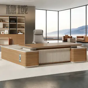 Modern Luxury Wooden Modular Executive Office Desk for CEO and Boss-Durable Eco-Friendly Computer Desk
