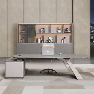 Contemporary Manager Desk Eco-friendly Wooden l Shape Executive Desk Modern Office Desk for Home Office