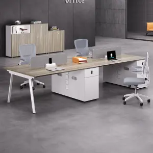 Office Staff Desk Simple Modern Rectangle Wooden Modular Partition Computer Desk