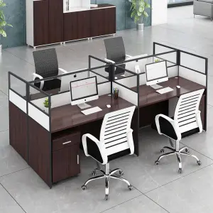 Office Staff Desk Simple Modern Rectangle Eco-Friendly Modular Screen Station Locker Partition Employee Computer Desk