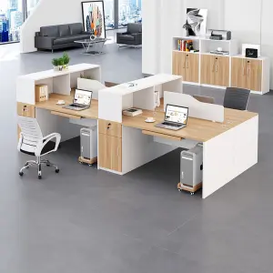 Office Staff Desk Simple Modern Rectangle Eco-Friendly Modular Screen Station Locker Partition Employee Computer Desk