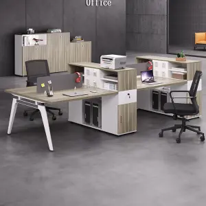 Office Staff Desk Rectangle Modular Eco-Friendly Modern Screen Station Locker Partition Employee Computer Desk