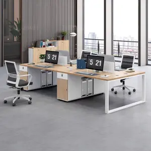 Office Staff Desk Simple Modern Rectangle Modular Eco-Friendly Screen Station Locker Partition Employee Computer Desk
