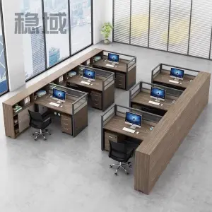 Office Staff Desk Simple Modern Rectangle Eco-Friendly Modular Screen Station Partition Employee Computer Desk