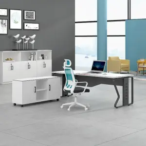 Meetco Customized White Convertible Extendable Modern Executive Office Workstation Desk