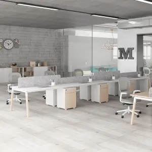 New Design OEM Modern Convertible 6-Person Office Desk Workstation Set for Commercial Use