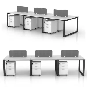 Modern Convertible Wooden 4-Person Modular Office Desk with Partition and Workstation for Commercial Use