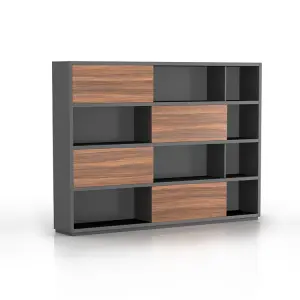 Meetco Wooden Office Cupboards Office Bookshelf Modern Filling Cabinet Office Furniture Storage Cabinet