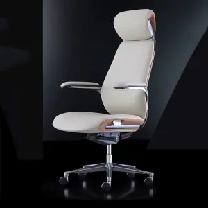 Italian Luxury Leather Boss Office Chair Cowhide Executive President Chair Reclining Feature for Study Computer Office Desks