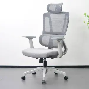 Manufacture High Back Adjustable Boss Computer Executive Game Modern Aluminum Frame Ergonomic Office Chair Footrest Full Mesh