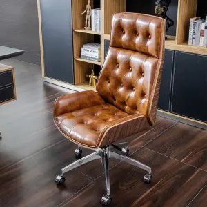 Modern Leather Office Chair Ergonomic High Back Unique Design Executive Home Swivel Chair Armrest Pu Leather Office Chair