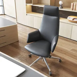 Modern Leather Office Chair Ergonomic High Back Unique Design Executive Home Swivel Chair Armrest Pu Leather Office Chair