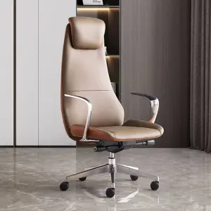 Modern Metal Office Chair Ergonomic High Back Unique Design Executive Home Swivel Chair Armrest Stainless Steel Adjustable
