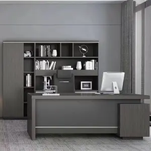 High-End Luxury Modern I-Shaped E0 MDF Solutions Office Desk for Directors Managers CEOs and Bosses