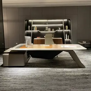 High-end Luxury L-shaped Modern Wooden Multi-functional Modular Executive Office Desk for CEO Manager