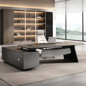 Modern Italian Style Wooden Panel Modular Creative Commercial Office Furniture Functional High-end Luxury Desk Office